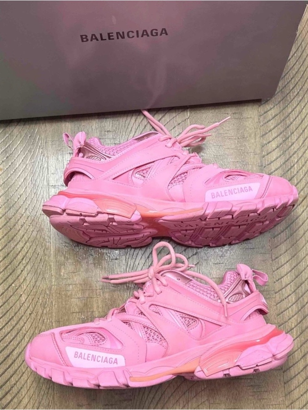 Balenciaga Pink Track Sneakers — Women's Chunky Athletic Trainers